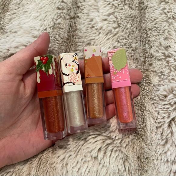 New Too Faced 4 Pc Holiday Glitter Lipgloss Set - Picture 3 of 3